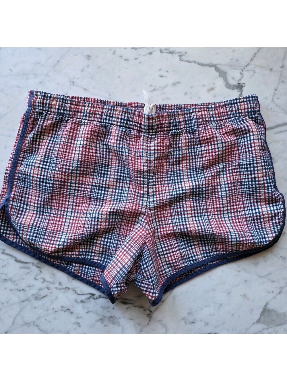 Vintage 80s Jantzen Swim Trunks Made USA Plaid Mens 36